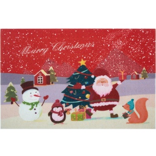 Fußmatte Weihnachten, Home affaire, rechteckig, Höhe: 6 mm, mit Spruch, Schrift Design, Rutschfest, Weihnachten rot