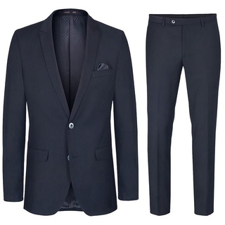 Paul Malone Anzug Herrenanzug modern slim fit Anzug für Männer (Set, 2-tlg., Sakko mit Hose) blau dunkelblau HA27, Gr. 88 blau 88
