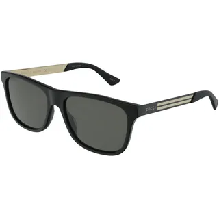 Gucci GG0687S Unisex-Sonnenbrille Vollrand Quadratisch Kunststoff-Gestell, schwarz