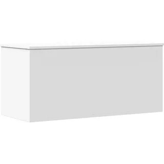 vidaXL Truhe, Spielzeugkiste mit Stauraum Deckel, Aufbewahrungsbox für Wohnzimmer, Auflagenbox Kissenbox Kiste, Weiß Holzwerkstoff