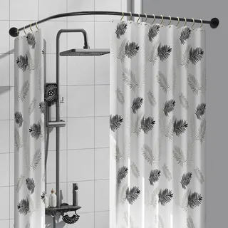 Duschvorhangstange Ausziehbar 90-130cm Winkelstange Halbrund C Form Dusche
