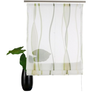 Raffrollo »Dimona«, my home, mit Klettschiene, Transparent, Voile, Polyester beige|grün 45 cm x 140 cm