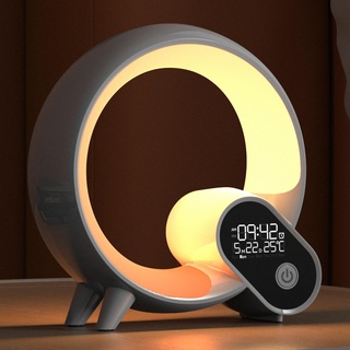 Lichtwecker mit App-Steuerung, Sonnenaufgang Simulation, 10 Alarmen & Schlummermodus, mit 16mio. einstellbare LED-Farben, 15 Naturgeräusche und Bluetooth-Lautsprecher