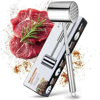 Fleischklopfer Edelstahl Spülmaschinenfest Doppelseitig Schnitzelklopfer  Edelstahl-fleischklopfer Mit 2 Schlagflächen: Spülmaschinenfest, Perfekt Zum Zartmachen Von Schnitzeln, Steaks & Rouladen