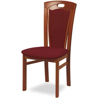 Esszimmerstuhl HOME AFFAIRE "FERDI Made in Italy, Massivholz", braun (kirsch, borde, kirschbaum, bordeaux), B:48cm H:100cm T:57cm, Massivholz, Stühle, Esszimmerstuhl, Bezug Feinstruktur (wasser- und fleckabweisend) oder Struktur