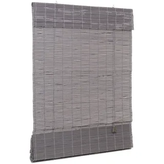 Ventanara® Raffrollo Bambus Bambusraffrollo Rollo inkl Montaematerial (grau, 100 x 160 cm)