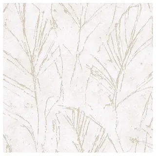 Erismann Vliestapete Blätter Illustration Beige Creme Gold Metallic 10321-02 Evolution