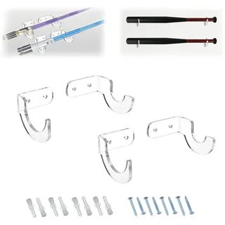 YALiya 4 Stück Lichtschwertständer Wandhalterung,Schwert halter Wand halterung, Wandmontage Displayhalter, für Samuraischwerter und Laserschwerter, Elegante Präsentation im Wohnbereich
