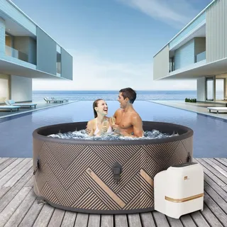Miweba MSpa Whirlpool Frame Mono | Aufblasbar - Indoor & Outdoor Pool - Ozongenerator - UVC+ Filter - Anti-Frost-System - 6 Personen - App Steuerung - Bunt
