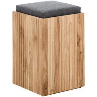 Linea Natura Hocker, Anthrazit, Eiche, Holz, Textil, Eiche, massiv, Füllung: Schaumstoff, rechteckig, 35x52x35 cm, Wohnzimmer, Hocker, Sitzhocker
