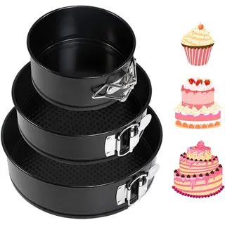 Backformen Set Antihaft Rund Springform Kuchenform Edelstahl 3er Set 22cm 18cm