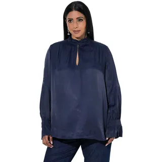 Ulla Popken Rüschenbluse Blau L