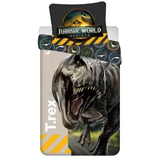Jurassic World Bettwäsche Bettwäsche Set 140 × 200 cm mit Kissenbezug 70 × 90 cm Baumwolle, 2 teilig