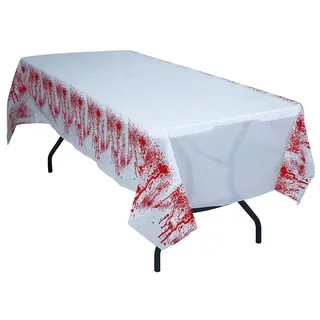 Guirca Blutige Halloween Tischdecke, Weiß/Rot, 26329