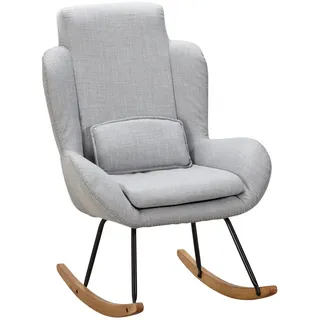 Wohnling Schaukelstuhl CAPRI Polyester 75 x 110 x 88,5 cm Grau mit Kissen