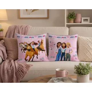 Spirit Wild und Frei Pferde Deko Kissen Kuschelkissen 40x40 cm, gefüllt