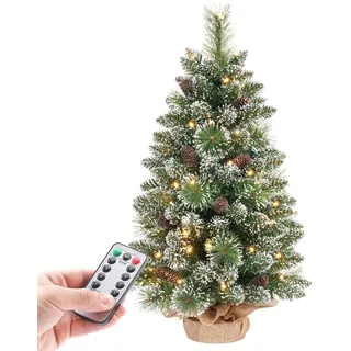 Yorbay Mini Weihnachtsbaum Beleuchtung LED: 70 cm Künstlicher Christbaum | Tannenbaum mit Stern-Baumspitze und echtem Kiefernzapfen - Tischbaum für Weihnachten Dekoration Advent