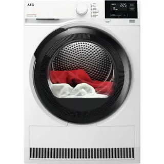 AEG Series 7000 TR7HG8C, Freistehend, Frontlader, Wärmepumpe, Weiß, Drehregler, Berührung, Rechts - Weiß