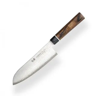 SUNCRAFT SXLBD-04 VG-10 Black Damascus Santoku messer - Kern aus japanischem VG-10 Stahl zwischen 66 Schichten aus 2 rostfreien Damaststählen und ergonomischem Griff, Klinge 167 mm