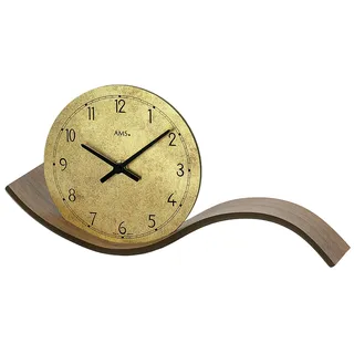 Tischuhr AMS, gold (nussbaumfarben), Tischuhren, Quarzuhr, Wohnzimmer, Esszimmer, Made in Germany