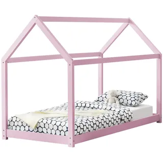 [en.casa] Kinderbett Netstal 90 x 200 cm Kiefer rosa