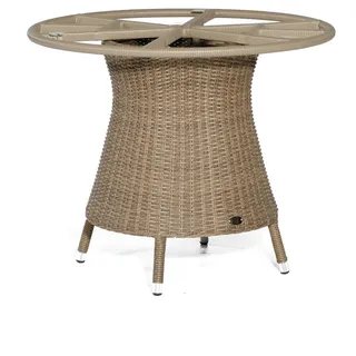 Tischgestell Base-Polyrattan 90 cm rund Alu/KS rustic-stream