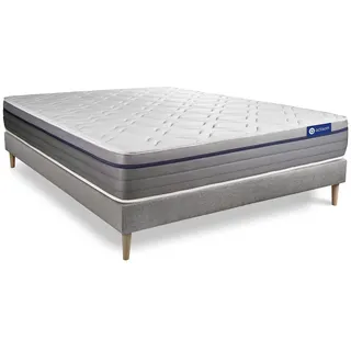 BETT Actiflex zen Taschenfederkern und Memory-Schaum 180 x 220 cm h1 - Kit Bettgestell Grau