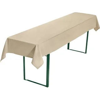 REDBEST Tischdecke Biertisch Tischdecke "Seattle", Baumwolle Uni beige|braun 90 cm x 260 cm