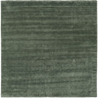 Handloom fringes Teppich - Waldgrün 250x250