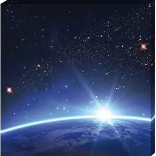 1art1 Der Weltraum Poster Sternenhimmel Über Dem Erdhorizont Bilder Leinwand-Bild Auf Keilrahmen | XXL-Wandbild Poster Kunstdruck Als Leinwandbild 70x70 cm