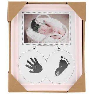 Bilderrahmen Baby Fotorahmen Collagenbilderrahmen Handabdruck Kunststoffrahmen Fußabdruck Portraitrahmen Tischdekoration Plastik Dekorahmen Tischrahmen für Babyzimmer Kinderzimmer Geschenk