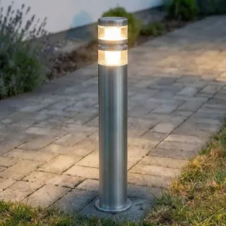 LINDBY Außenleuchte Edelstahl 60,0 cm 1-flammig spritzwassergeschützt grau