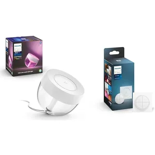 Philips Hue White & Color Ambiance Iris Tischleuchte (570 lm) & Tap Dial Switch Drehschalter, weiß, personalisierbar via Hue App, Zubehör