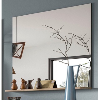 Wandspiegel Mason (Garderobenspiegel Nox Eiche und Basalt grau, 90 x 84 cm), mit Ablage