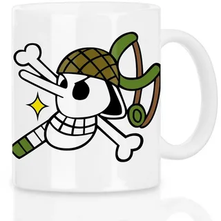 style3 Tasse, 1-tlg., Keramik, Lysop Kaffeebecher Tasse one piece ruffy strohhut piraten manga japan bunt|weiß