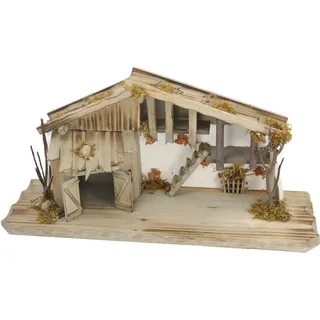 Krippenstall 59 x 21 x 27,5 cm Weihnachtskrippe Stall für Figuren 7-9 cm NEU