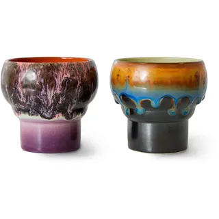 HKliving - 70's Lungobecher, 200 ml, merge (2er-Set)