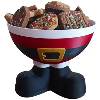 Genérico Weihnachtsschale, Weihnachtsmann, 10 cm hoch, dekorative Schale aus biologisch abbaubarem PLA mit 3D-Druck, ideal für Süßigkeiten und Snacks
