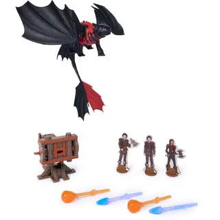 Spin Master Trial of Flame Drachenkampf Spielset Ohnezahn mit Drachen-Actionfigur und Wikingerfiguren
