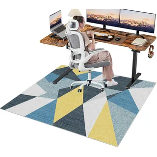 Schreibtischstuhl Unterlage Bodenschutzmatte Bürostuhl Matte Gaming Teppich 100 x 120 cm Mehrzweck-Stuhlteppich für zu Hause Büroteppich kratzfeste Stuhlunterlage für Harten Boden, Laminat, Fliesen