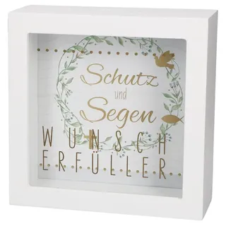 Butzon & Bercker Bilderrahmen-Spardose Wunscherfüller 14 x 14 x 55 cm - Holz 2-in-1 Geschenkbox zum Aufstellen individualisierbares Hintergrundbild Go