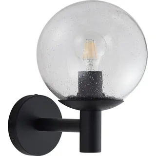 LINDBY Außenwandleuchte Glas Ø 20 cm schwarz 28,8 cm