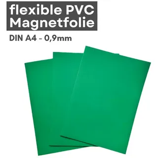 MaajeeKuto Magnet Magnetfolie DIN A4 beschreibbar Grün 0,9 mm PVC Magnetplatte (2-St)