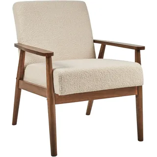 Beliani Sessel ESRUM Bouclé 62 x 79 x 80 cm Beige/Braun