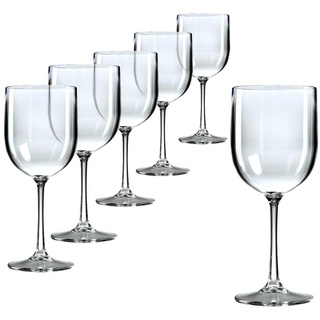 Doimoflair Weinglas aus Kunststoff Weinbecher Plastik Weißweinglas Rotweinglas Transparent 48 cl. Set 6 Stück