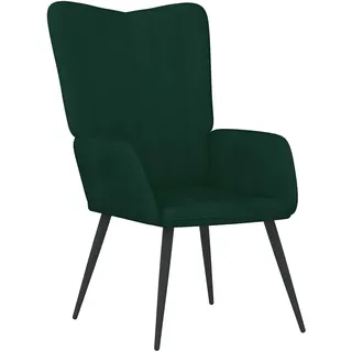 vidaXL Relaxsessel Dunkelgrün Samt 61 x 96 x 70 cm Grün