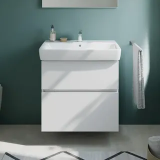 Evineo ineo5 evo Unterschrank B: 70 cm, 2 Auszüge, mit Griffmulde, für Geberit Renova Plan Waschtisch,, BE0988WM,