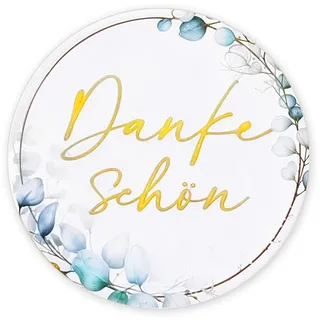 Nogeqi 120 Stück Danke Aufkleber 4cm Dankeschön Aufkleber im Eukalyptus, Danke Etiketten Selbstklebend Thank You Stickers Geschenkaufkleber für Kommunion Umschlägen Hochzeit Konfirmation Geschenktüten