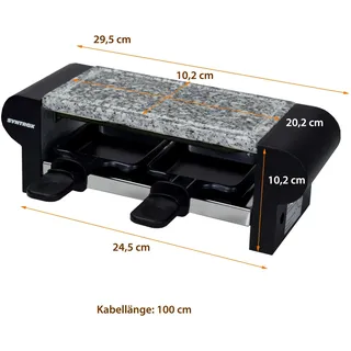 Raclette für 2 Personen mit Grillplatte und Heißem Stein 350W