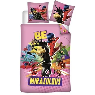Miraculous Ladybug Miraculous Bettbezug Rosa 140 x 200 cm + 70 x 80 cm
